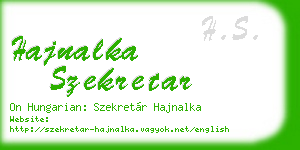hajnalka szekretar business card
