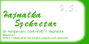 hajnalka szekretar business card